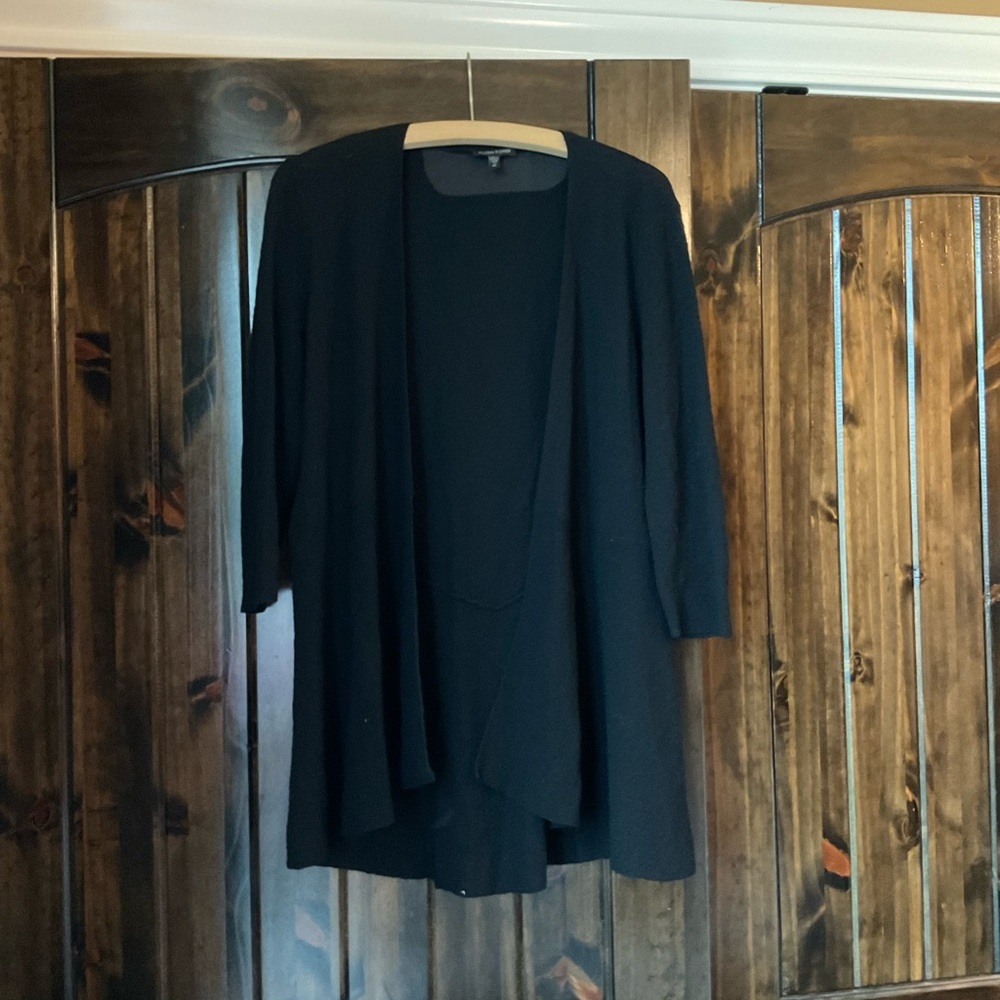 Eileen Fisher 100% Wool Cardigan Black Size XS